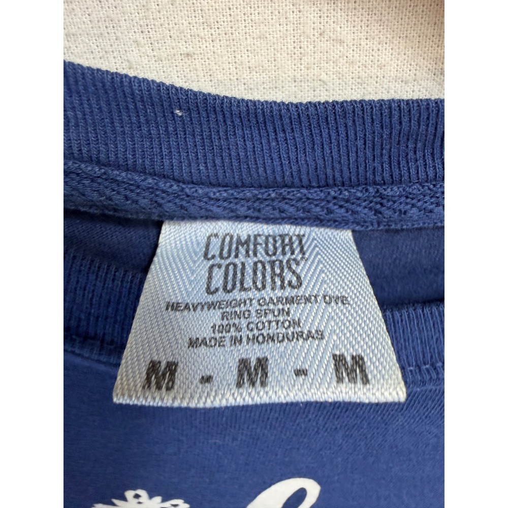 Comfort Colors Baby Its Cold Outside Blue Long Sleeve Graphic Tee Shirt Medium - Picture 3 of 6